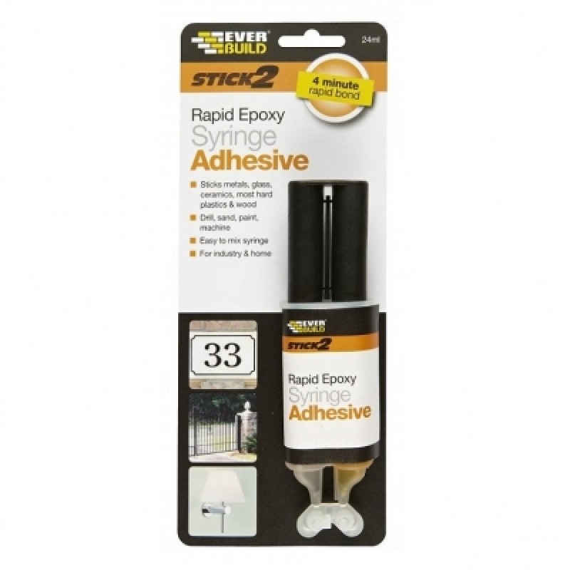 Everbuild Rapid Epoxy Syringe Adhesive S2RAPEX24 Sealants and Tools