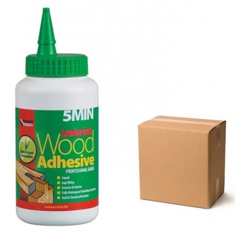 Everbuild Lumberjack PU Wood Adhesive 5 Minute 750g Box 6 Sealants