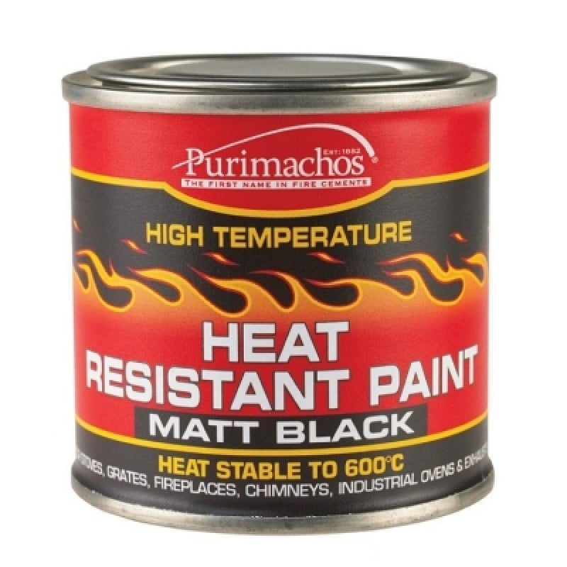 Everbuild Purimachos Heat Resistant Matt Black Paint 125ml Tin
