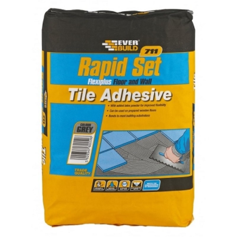 Everbuild 711 Rapid Set FlexiPlus Tile Mortar Adhesive 20Kg RSPLUS