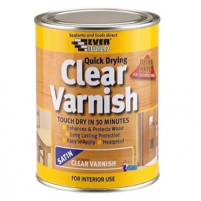 Everbuild Quick Drying Clear Varnish Satin 750ml WVARCLS07 Sealants