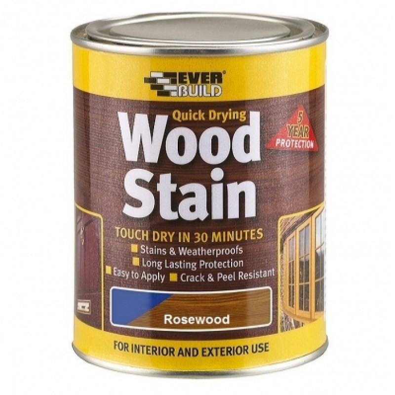 Everbuild Quick Drying Satin Wood Stain 750ml 8 Colours Sealants and Tools Direct