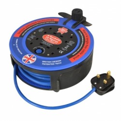 Faithfull 4 Socket Electric Cable Reel Fast Rewind 10m FPPCR10MPRO