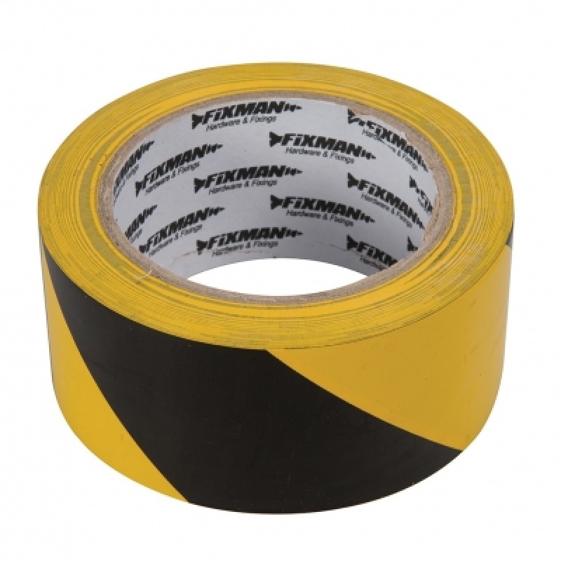 Fixman Hazard Self Adhesive Warning Tape Yellow Black 190195 Sealants
