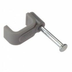 ForgeFix Flat Grey 2.5mm Electric Cable Clips Box of 100 FCC25G