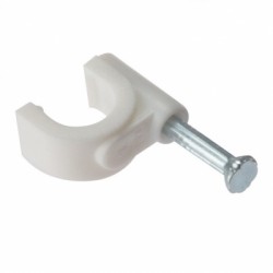 ForgeFix Round White 6.7mm Coax Electrical Cable Clips Box of 100 RCC67W
