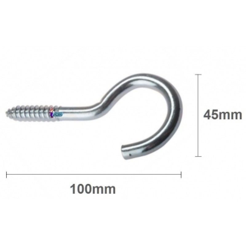 Zinc Plated Screw Hooks 100mm 18g Pack of 10 10SH10018 Sealants and Tools Direct