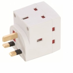 3 way 13A socket Electric Wall Plug Adaptor 45130
