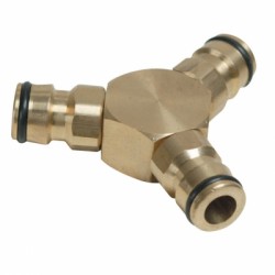 Garden Hose Pipe 3 Way Brass Male Quick Connector 763559
