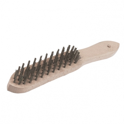 Silverline Stainless Steel Wire Brush with Scraper 3 Row 156914 