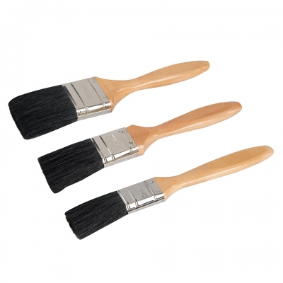 Silverline Pure Bristle 3pc Paint Brush Set 868557