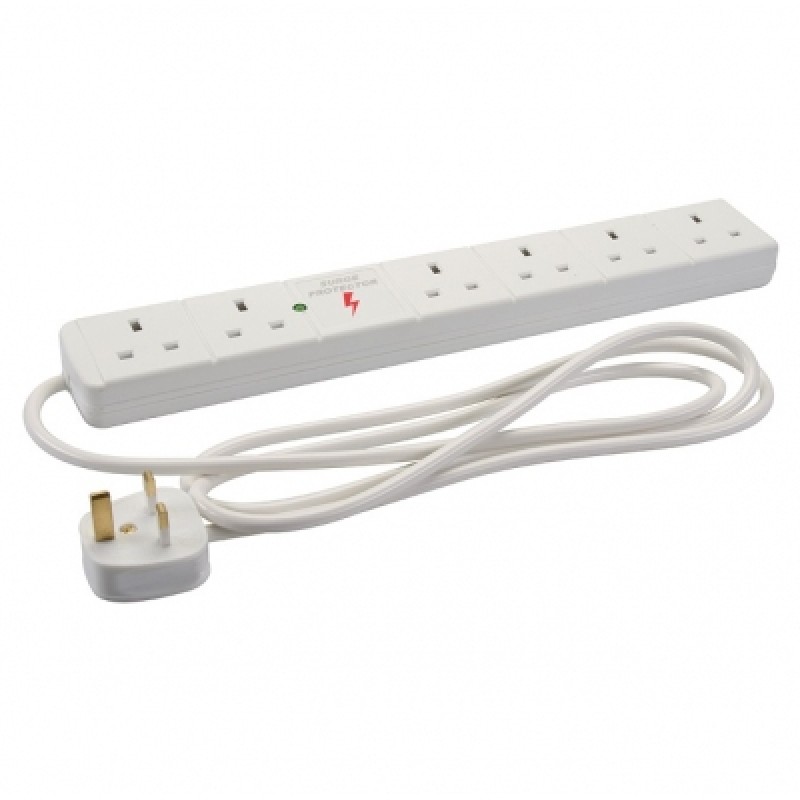 Power Master Electric Lead 6 Socket Surge Protected Extension Cable