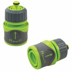 Silverline Garden Hose Pipe Soft Grip Quick Water Stop Tap Connector 593420