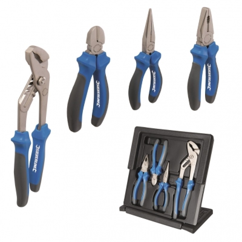 Silverline Expert Mixed Plier 4pc Set in Carry Storage Case 633832 Sealants and Tools Direct