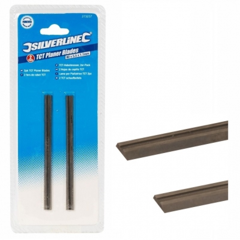 Silverline K20 TCT Carbide Planer Blades 80mm 273237 Twin pack Sealants and Tools Direct
