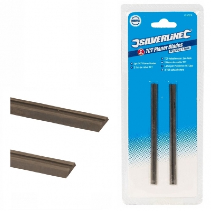 Silverline K20 TCT Carbide Planer Blades 82mm 125629 Twin Pack