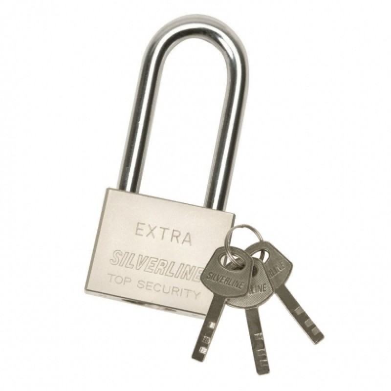 Silverline Long Shackle Security Padlock 60mm 186812 Sealants and