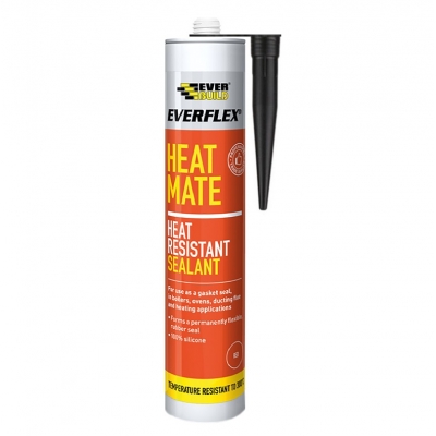 Everbuild Heat Proof Rope Door Seal Silicone Sealant Adhesive Black
