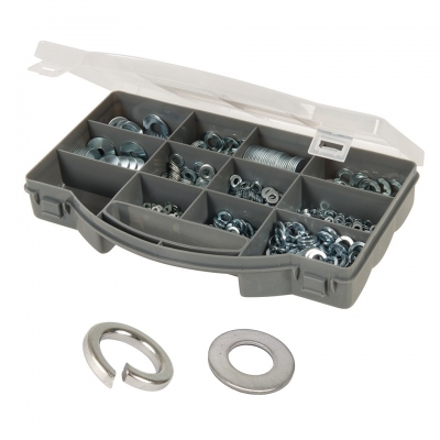 Fixman Steel Mixed Zinc Plated Washers 1000 Pieces in organiser 477005