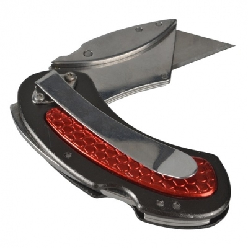 Faithfull FAITKUTILITY Folding Lock Back Utility Knife Red Orange Blue