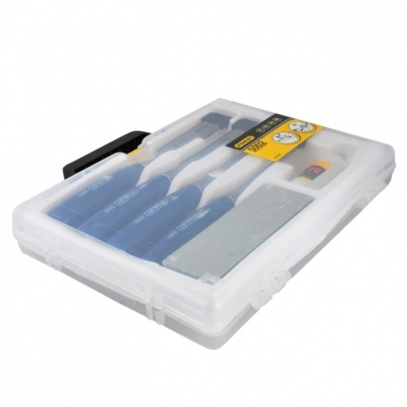 Stanley Wood Chisel Set 5002 inc Sharpening Stone & Oil 016130