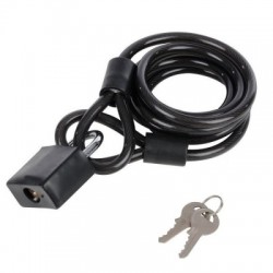 Silverline 1.8m Bike Lock PVC Covered Coiled Cable and Padlock 696956