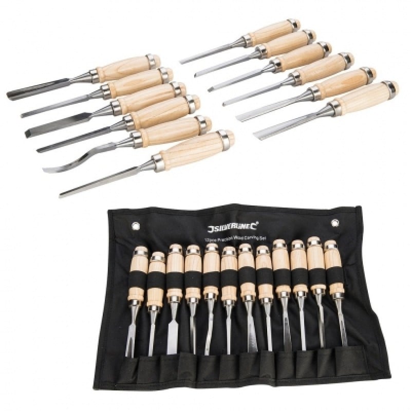 Silverline Precision Wood Carving Chisel 12 Piece Set 250241 Sealants