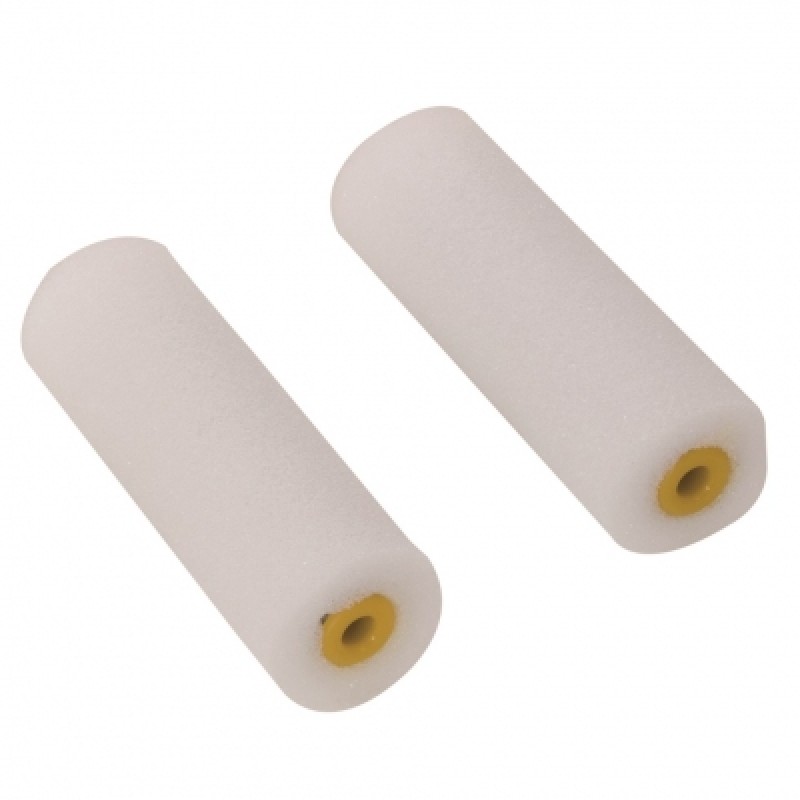 Silverline Mini Radiator Gloss Paint Roller Sleeves 100mm 2 Refills