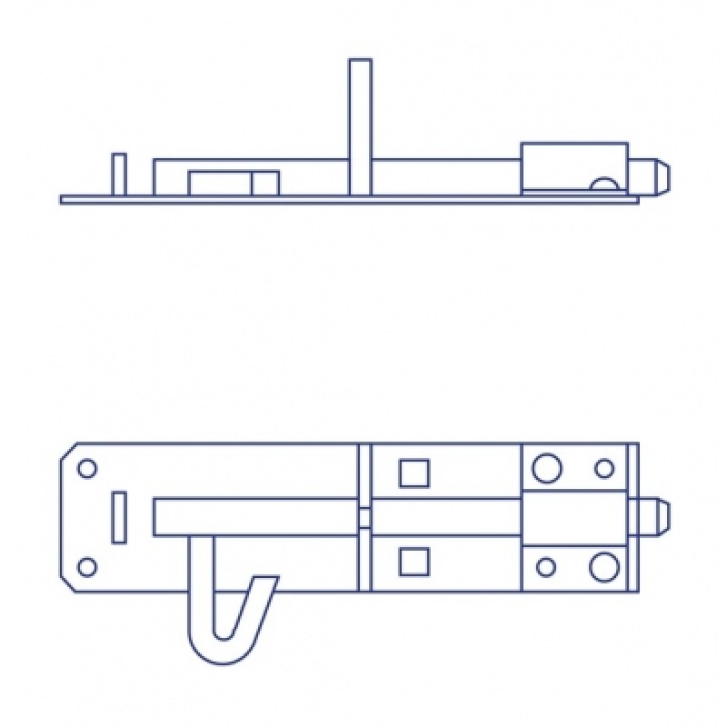 200mm 8 inch Sliding Padlock Brenton Bolt Black FGEPBLTBLK8