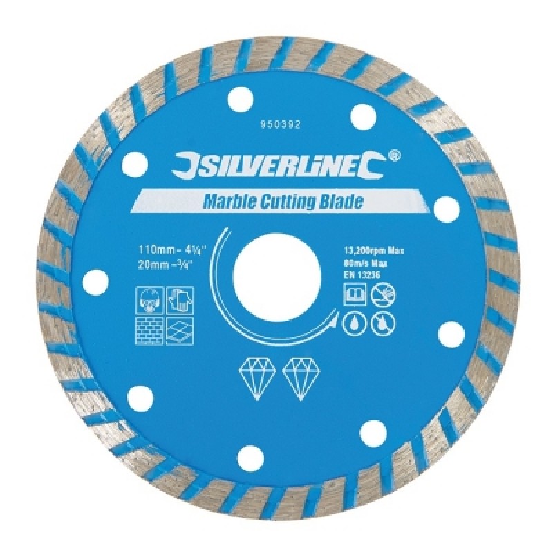 Silverline Diamond Marble Stone Ceramic Cutting Saw Blade 110mm 950392