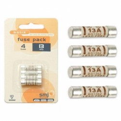 SMJ Replacement 13 amp Electric Plug Fuse Pack of 4 FU13AC