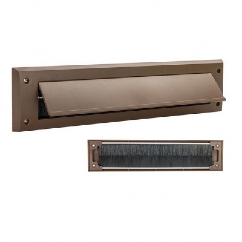 Fixman Front Door Letterbox Brush and Flap Draught Excluder Brown 964360 Sealants and Tools Direct