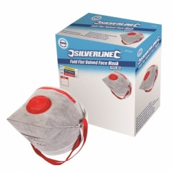Silverline Valved Dust Masks Active Carbon FFP3 NR 457043 Box 25 