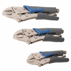 Silverline Locking Pliers Soft Grip Curved Jaws 3pc Set 675268