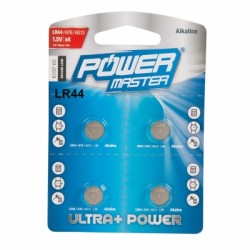 Power Master LR44 A76 Button Coin Battery 4 Pack 511250 