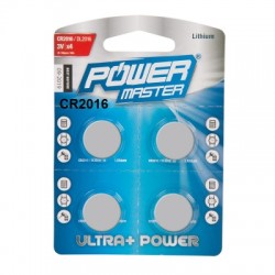 Power Master 3V CR2016 Button Cell Coin Lithium Battery 350267 4 Pack
