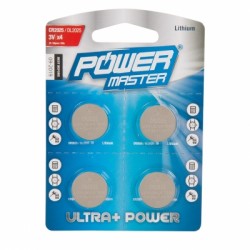 Power Master 3V CR2025 Button Cell Coin Lithium Battery 458775 4 Pack
