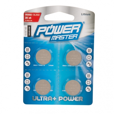 Power Master 3V CR2032 Button Cell Coin Lithium Battery Pack 675789 