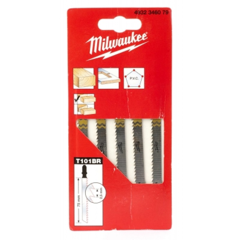 Milwaukee Jigsaw Blade Wood T101BR 4932346079 5pk Sealants and Tools