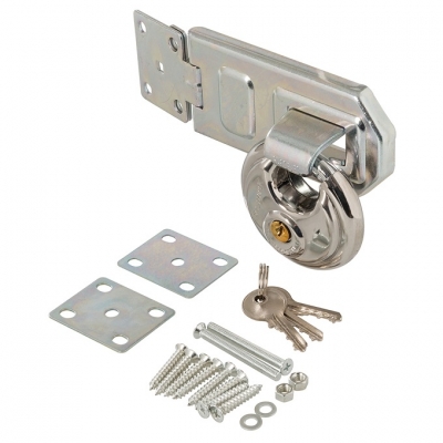 Silverline Security Hasp and Staple inc Stainless Steel 70mm Disc Padlock 492211