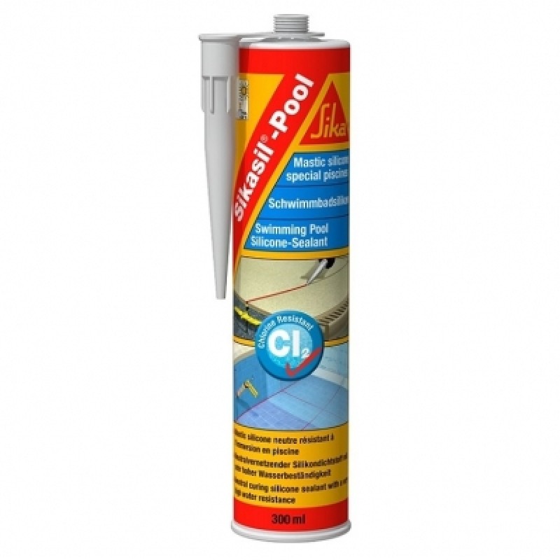 Sika Sikasil Pool Chlorine Resitant Silicone Sealant White Grey
