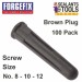 Forgefix Brown Wall Plugs 4mm to 5mm Fixings Pack of 100 EXP4