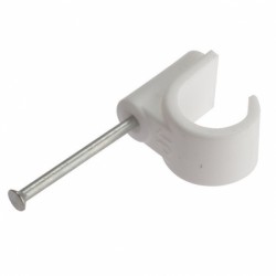 Forgefix Masonry Nail Pipe White Clip 22mm Pack of 100 PCMN22