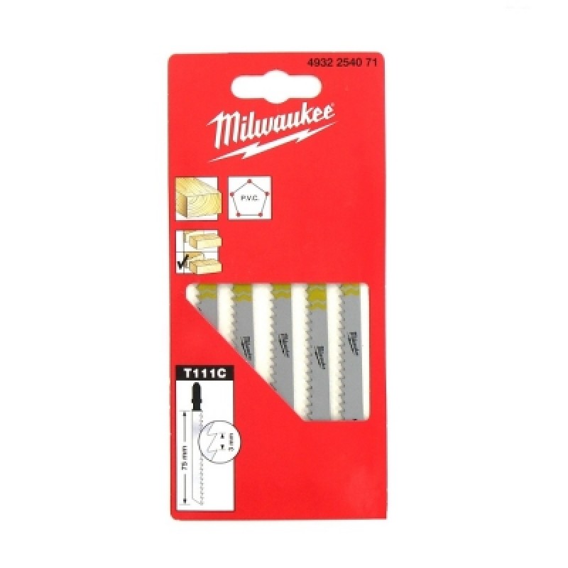 Milwaukee Jigsaw Blade Wood & Plastic T111C 4932254071 5pk Sealants