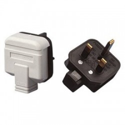 Masterplug 13 Amp 240v Electric Rubber Plug Black or White