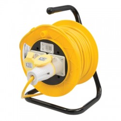 Power Master 110 Volt Electric Cable Reel Twin Socket 110v 25m 868878