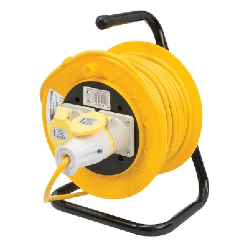 Power Master 110 Volt Electric Cable Reel Twin Socket 110v 25m 868878
