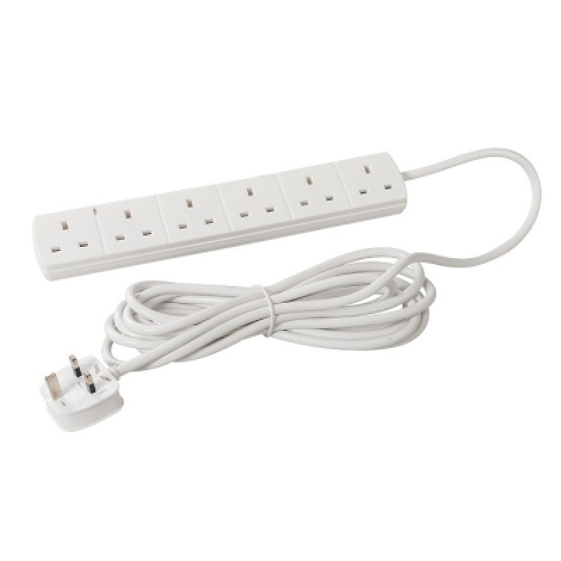 Power Master Electric Extension Lead Cable 6 Socket 5m 379378