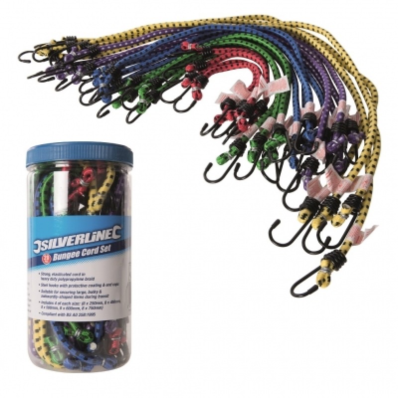 Silverline Bungee Cord Tie Down Straps 20pc Set 759497 Sealants and