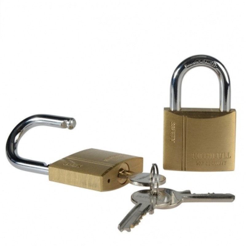 Faithfull Same Key Brass Keyed Alike Padlocks Twin Pack FAIPLB40KA